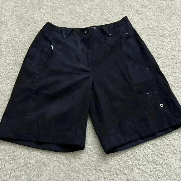 Jamie Sadock Women’s High Rise Black Polyester Black Shorts 8.5” Inseam Size 2 - Picture 2 of 16